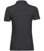 Tee Jays Ladies Heavy Cotton Pique Polo Shirt in Dark Grey, back