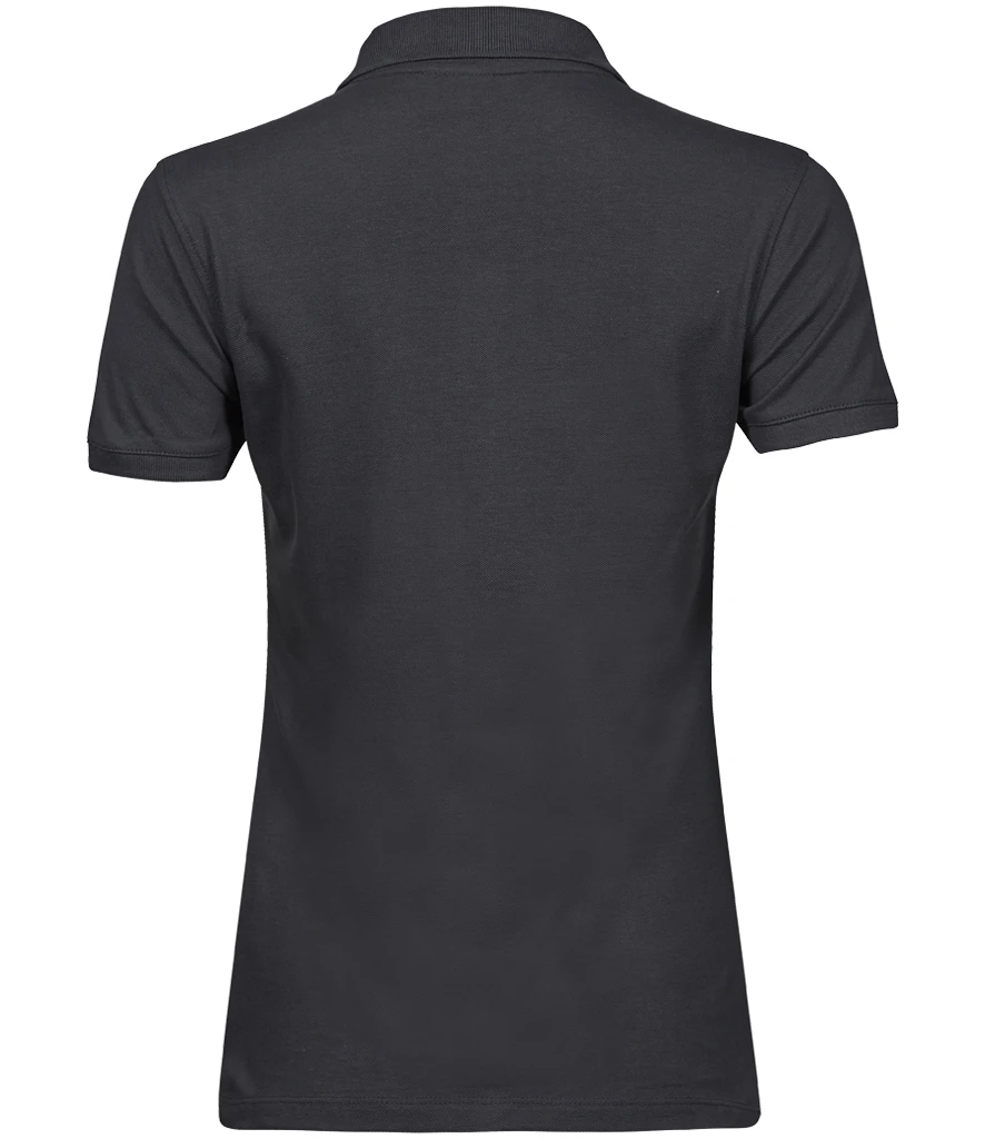 Tee Jays Ladies Heavy Cotton Pique Polo Shirt in Dark Grey, back