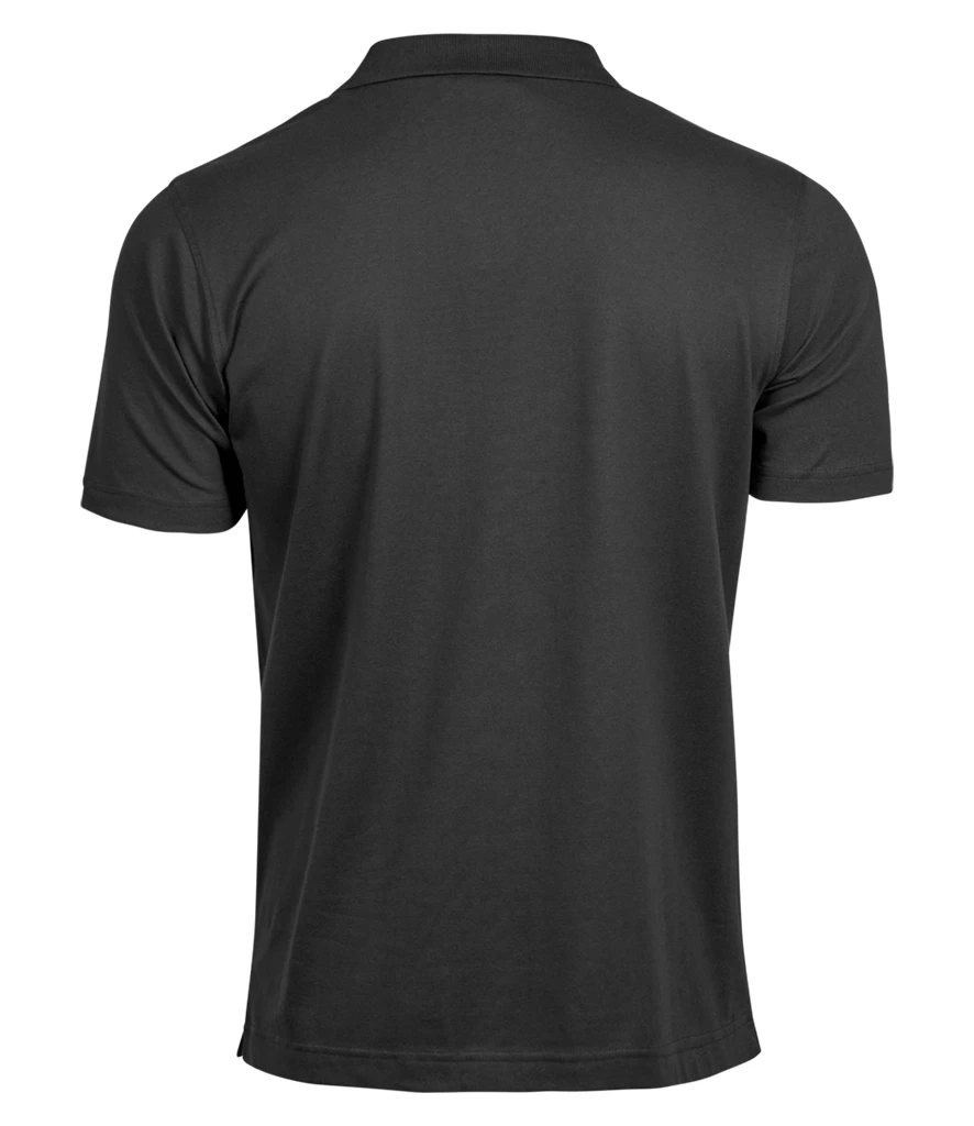Tee Jays Luxury Stretch V Neck Polo Shirt in Black, back