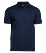 Tee Jays Luxury Stretch V Neck Polo Shirt in Navy