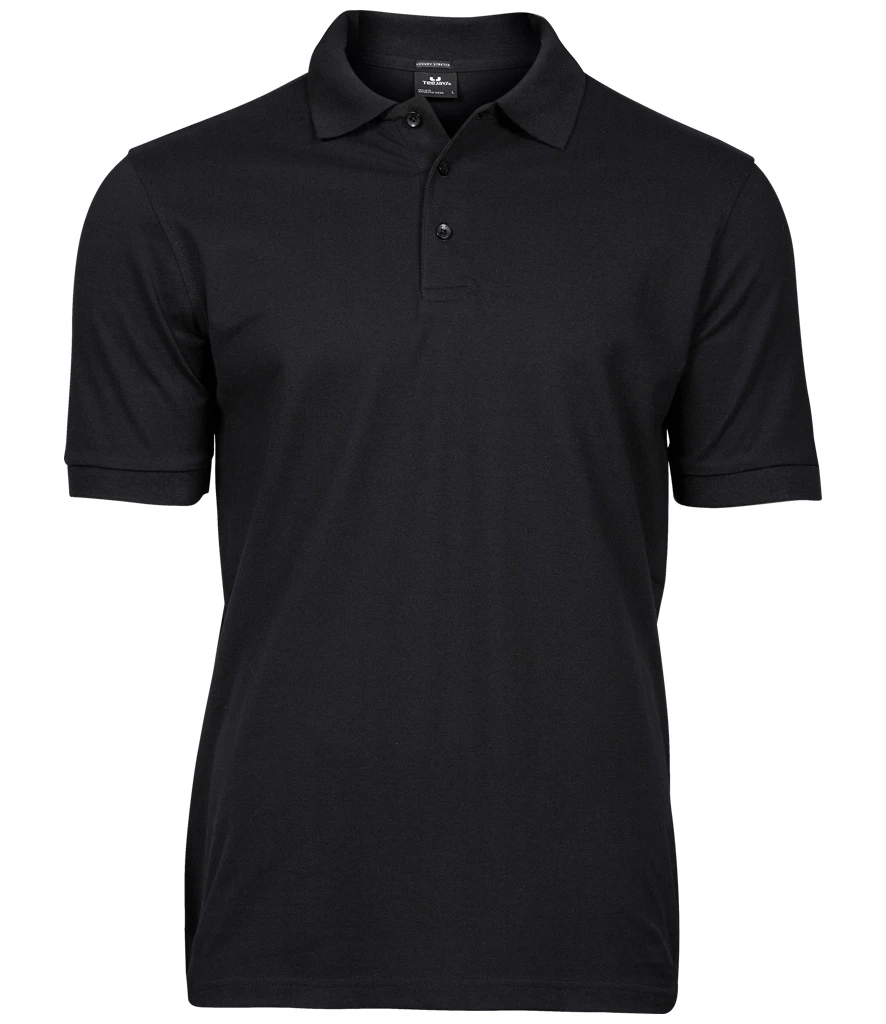 Tee Jays Luxury Stretch Pique Polo Shirt in Black