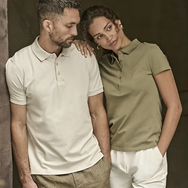 Tee Jays Luxury Stretch Pique Polo Shirt, worn