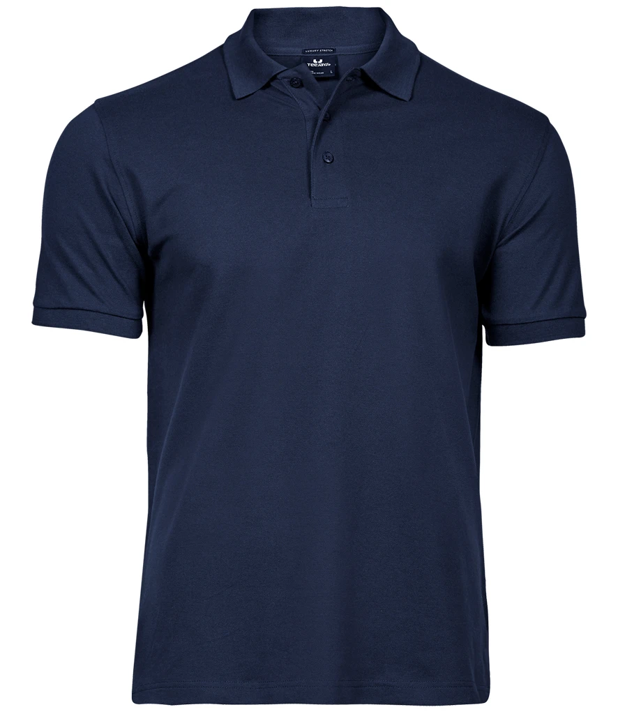 Tee Jays Luxury Stretch Pique Polo Shirt in Navy