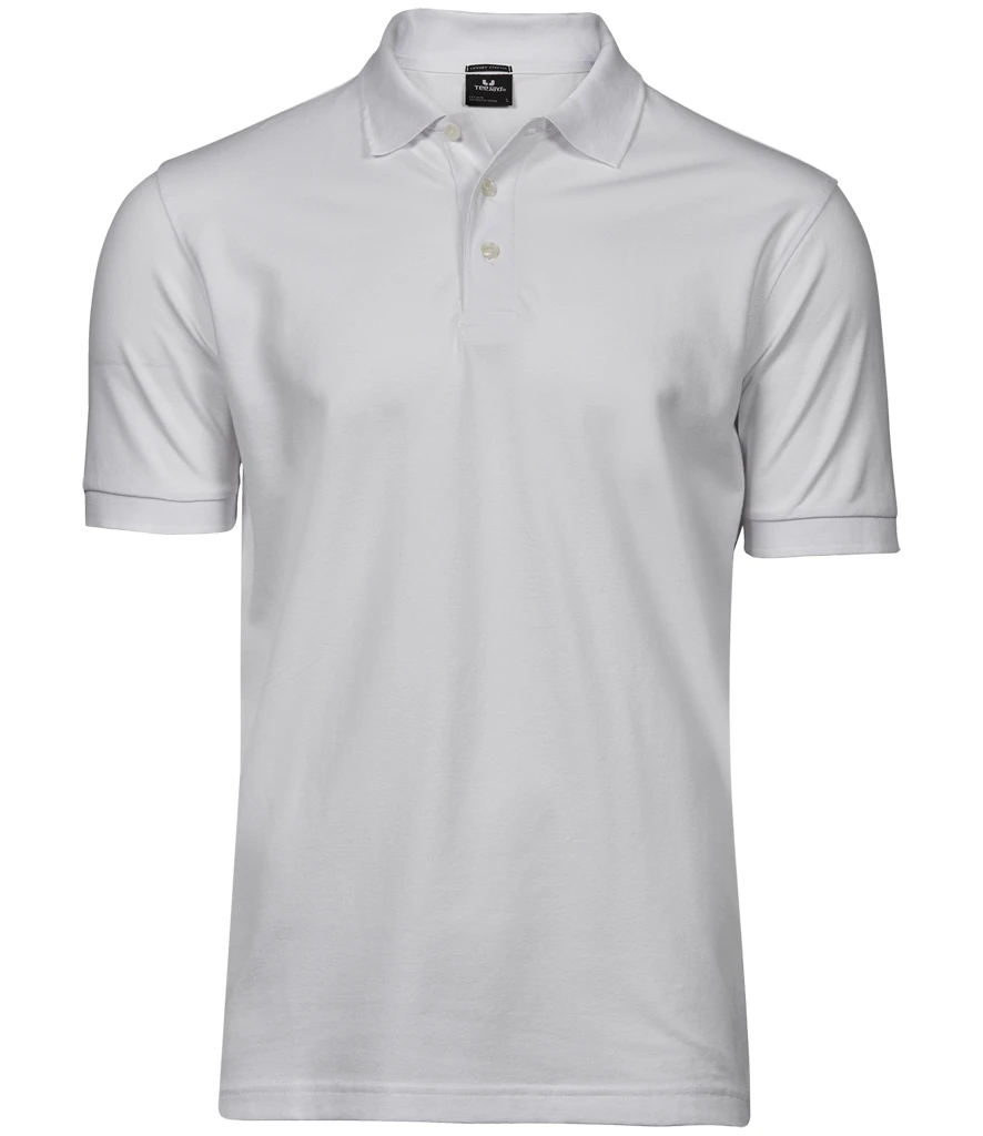Tee Jays Luxury Stretch Pique Polo Shirt in White