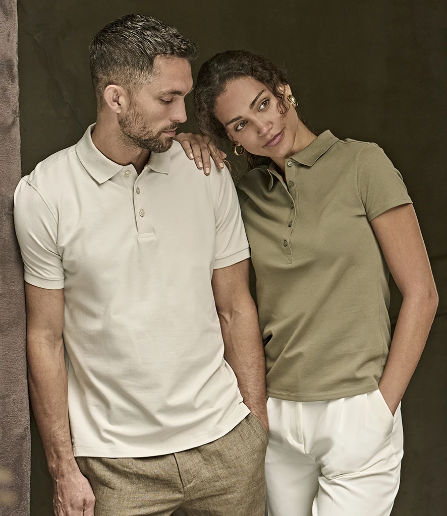 T145-KIT-MODEL-1-HERO Tee Jays Ladies Luxury Stretch Polo Shirt, worn