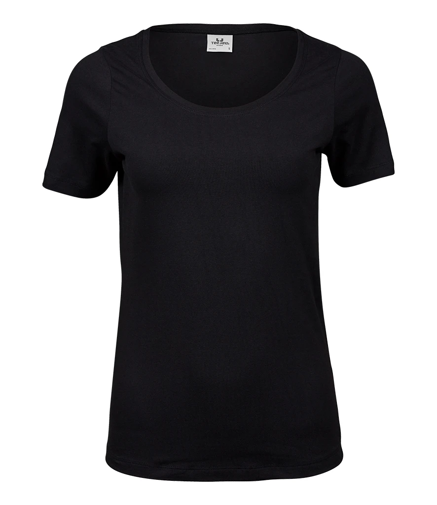 Tee Jays Ladies Stretch T-Shirt in Black