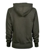 Tee Jays Ladies Fashion Zip Hooded Sweatshirt in Deep Green, back