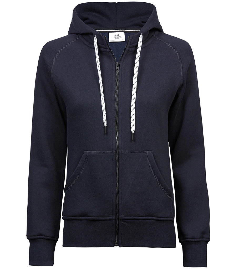 Tee Jays Ladies Fashion Zip Hooded Sweatshirt in Navy