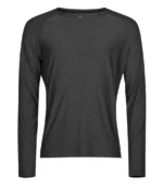 Tee Jays Long Sleeve CoolDry T-Shirt in Black Melange