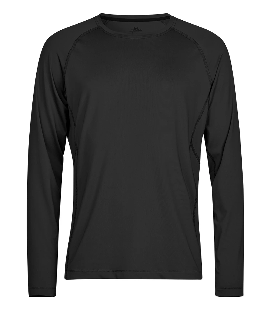 Tee Jays Long Sleeve CoolDry T-Shirt in Black