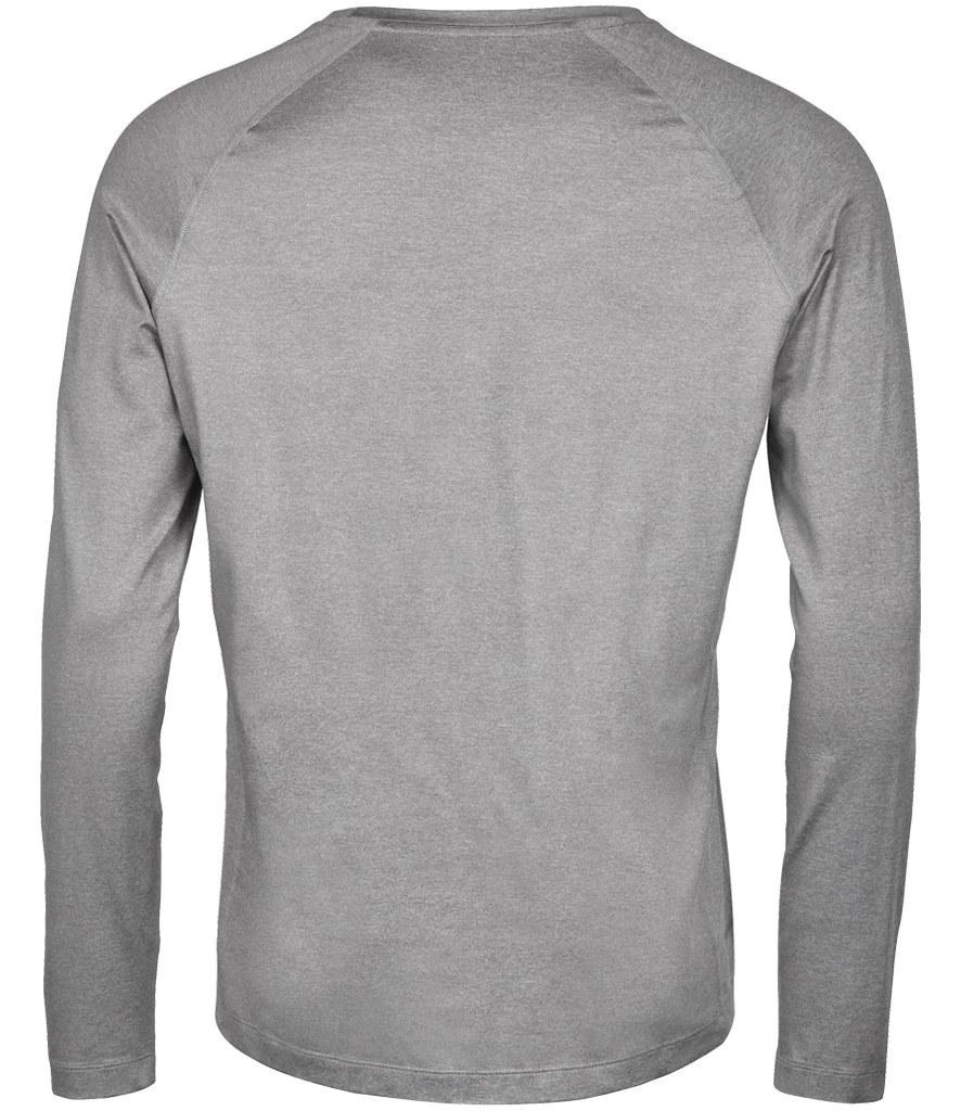 Tee Jays Long Sleeve CoolDry T-Shirt in Grey Melange, back