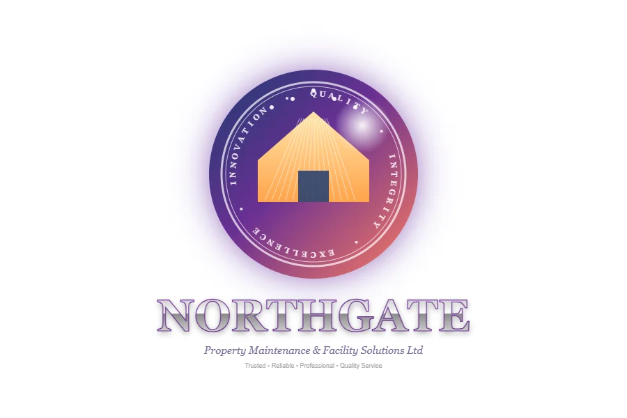 Made-up example of an AI-style logo with soft gradients, a glow, fine detail and tiny lettering