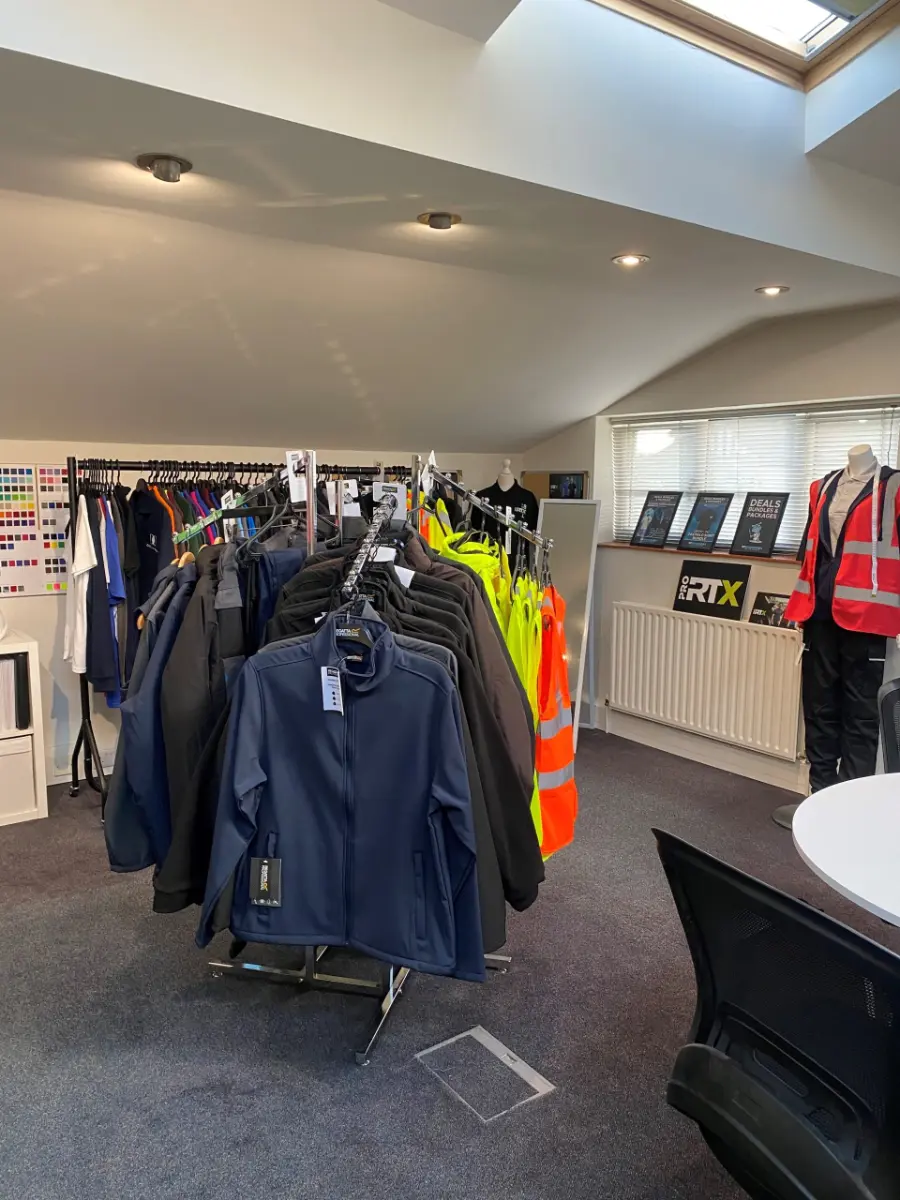 Inside the SP Workwear showroom in Maidenhead