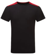 TriDri® contrast performance t-shirt in Black/Fire Red
