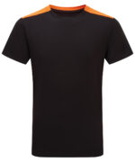 TriDri® contrast performance t-shirt in Black/Orange