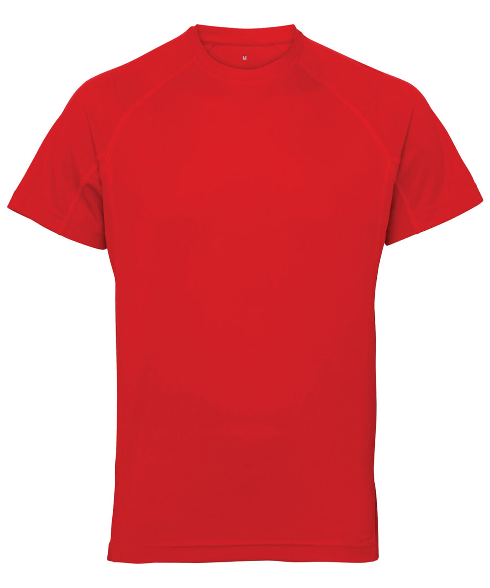 TriDri® panelled tech tee in Fire Red