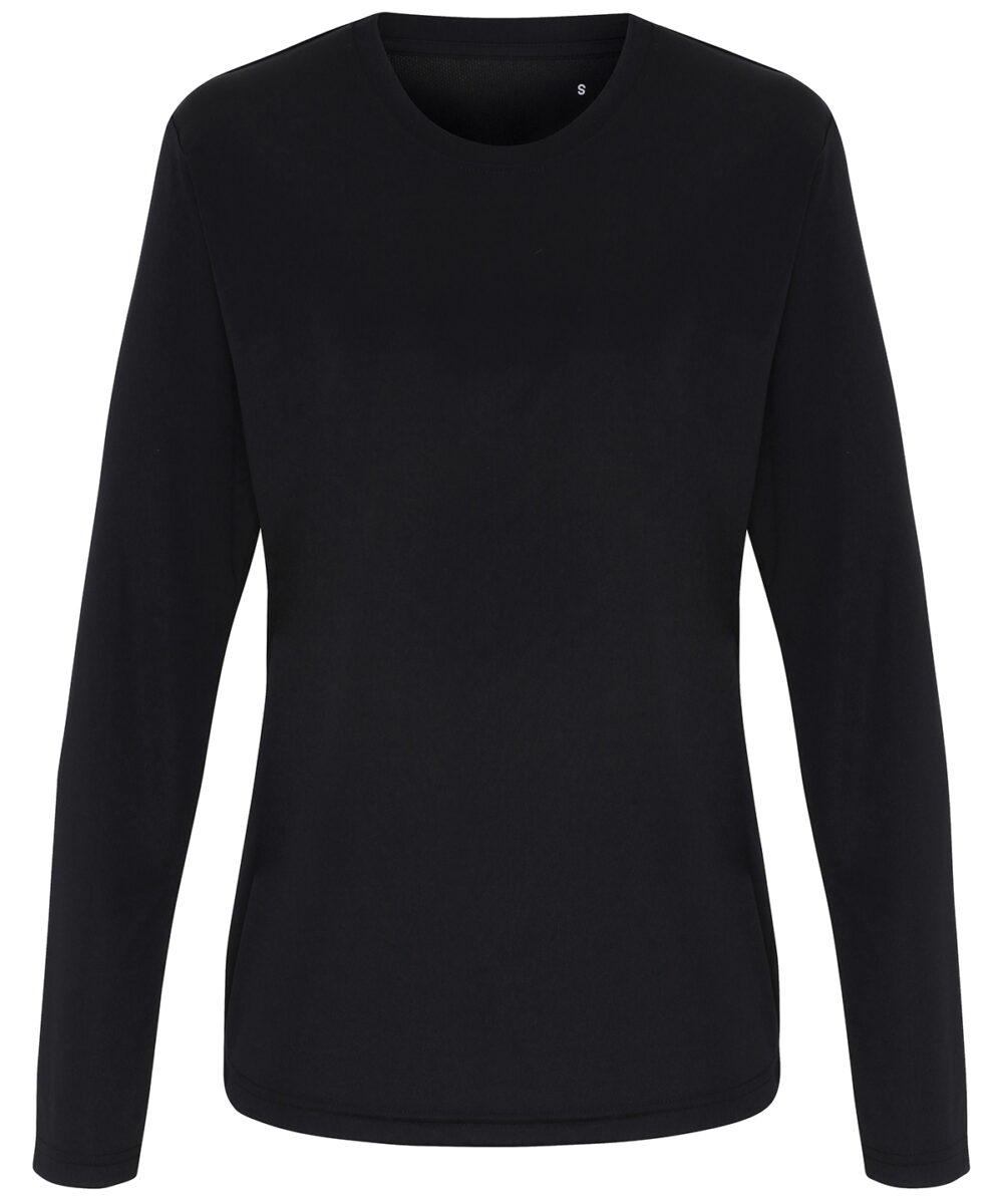 Women's TriDri® long sleeve performance t-shirt in Black
