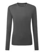 Women's TriDri® long sleeve performance t-shirt in Charcoal